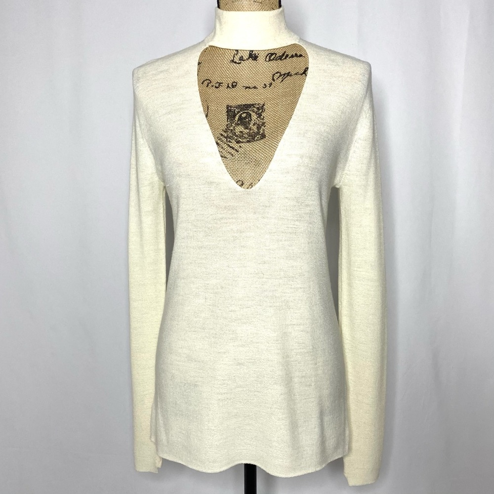 A.L.C. Caro Merino Wool Knit Deep V Sweater Top